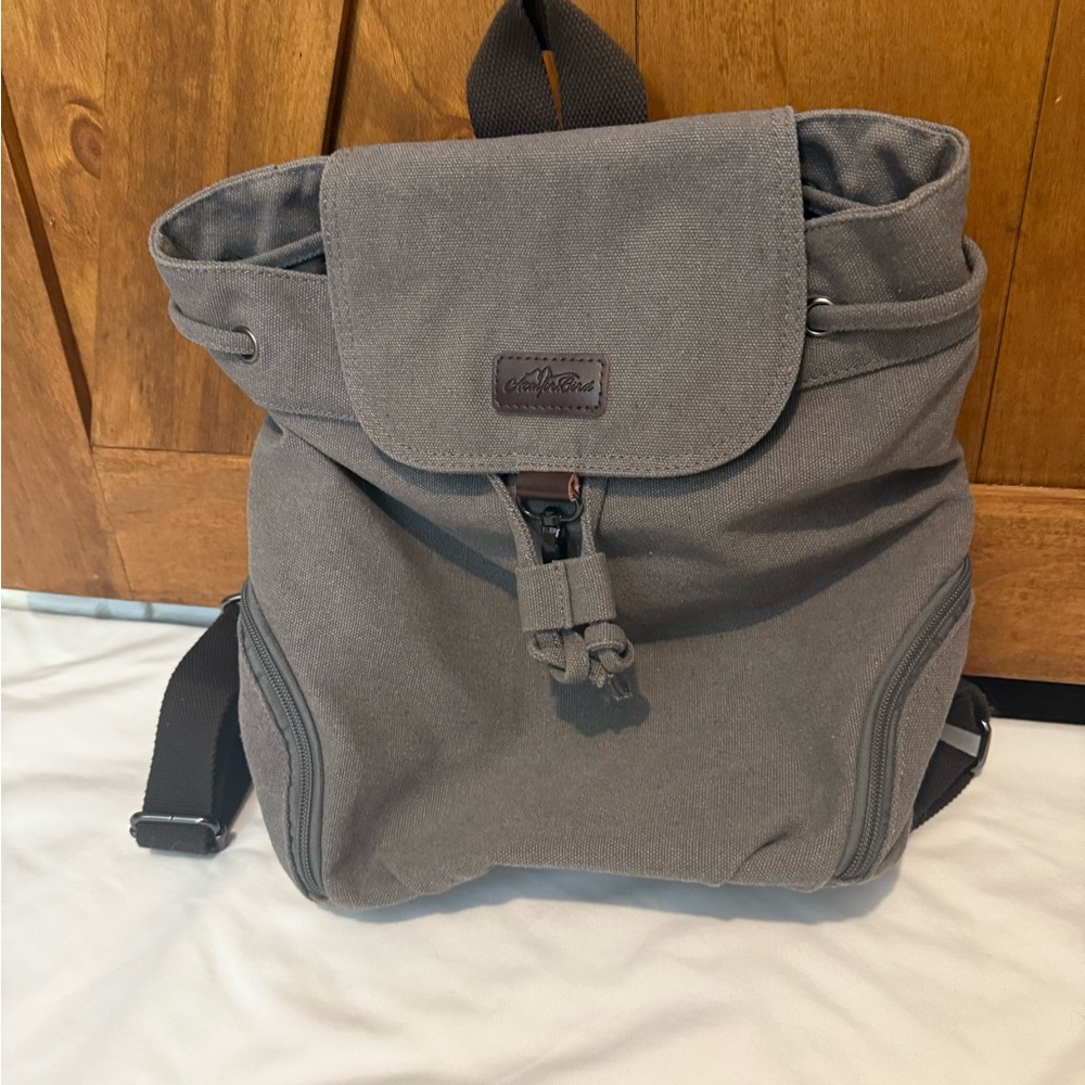Gray Canvas Backpack - image 1